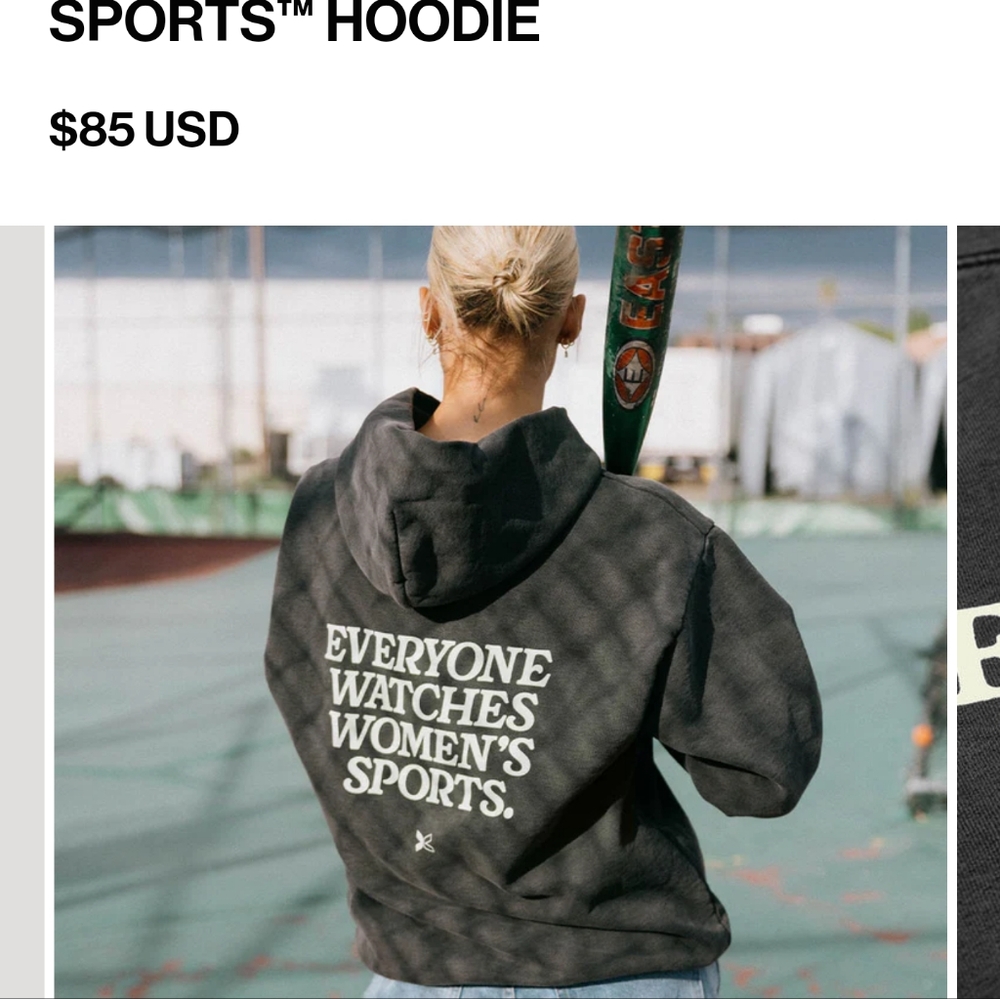 TOGETHXR Everyone Watches Women’s Sports™ Cotton Pocked Hoodie (Faded Black)